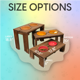 Personalized Wooden Double Feeding Bowl Stand: Custom Engraved Water and Food Bowls