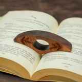 Floral Engraved Wooden Book Page Holder: Personalized Thumb Rest Bookmark