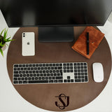 Personalized Custom Size Leather Desk Mat, Office Desk Pad, Round Mouse Pad, Table Protector, Custom Office Desk Accessories, Gift for Boss