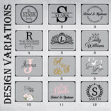 Personalized Wedding Cake Stand: Glass Dessert Display with Dome, Couple Name Keepsake Gift