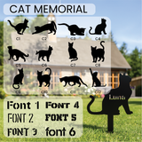 Custom Cat Memorial Grave Marker: Personalized Metal Sign with Name, Loss of Pet Tribute Gift