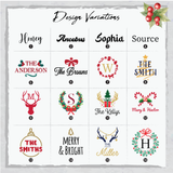 Personalized Satin Christmas Wreath Sash: Embroidered Front Door Holiday Decor