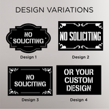 No Soliciting Garden Stake Sign: Custom Metal Yard Sign for Outdoor Decoration