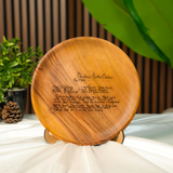 Handwritten Recipe Wooden Decorative Plate: Personalized Keepsake Platter, Family Heirloom Gift