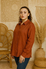 Linen Button Up Shirt for Women, Long Sleeve Linen Shirt, Classic Linen Shirt, Oversized Linen Shirts, Woman Linen Tops, Office Work Outfits