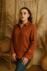 Linen Button Up Shirt for Women, Long Sleeve Linen Shirt, Classic Linen Shirt, Oversized Linen Shirts, Woman Linen Tops, Office Work Outfits