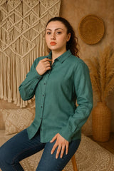 Linen Button Up Shirt for Women, Long Sleeve Linen Shirt, Classic Linen Shirt, Oversized Linen Shirts, Woman Linen Tops, Office Work Outfits