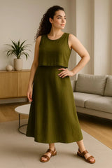 High Waist Linen Maxi Skirt for Women, A-Line Long Skirt, Flowy Bias Cut Skirt, Summer Linen Dress, Minimal Women Clothing, Capsule Wardrobe