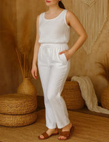Linen Straight Leg Pants for Women, Linen Long Pants, Elastic Waist Trousers, Straight Pants, Casual Everyday Wear, Premium Linen for Women