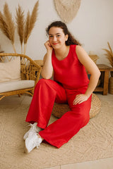 Wide Leg Linen Pants for Women, Elastic Waist Flowy Trousers, Summer Linen Pants with Pockets, Loose Linen Pants, Linen Clothing for Women