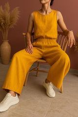Linen Culotte Pants, Linen Palazzo Pants, Wide Leg Linen Trousers Women, Relaxed Fit Linen Summer Pants, Elastic Waist Wide Leg, Trousers