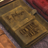 Personalized Leather Cocktail Recipe Book: Refillable Bar Notebook with Mixology Design