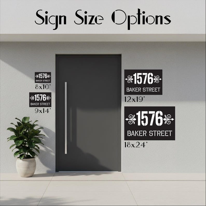 House Number Address Sign for Wall, Custom Street Name Metal Outdoor Decor