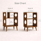 Mid-Century Record Player Stand with Vinyl Storage | Wooden Turntable Cabinet