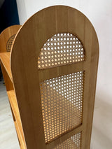 Mid-Century Rattan Display Shelf | Modern Open Bookcase