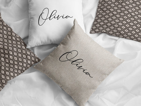 Name Pillow, Personalized Name Pillow, Custom Name Pillow, Custom Lumbar Pillows, Baby Name Pillow, Custom Pillow Covers, Lumbar Name Pillow - Arria Home