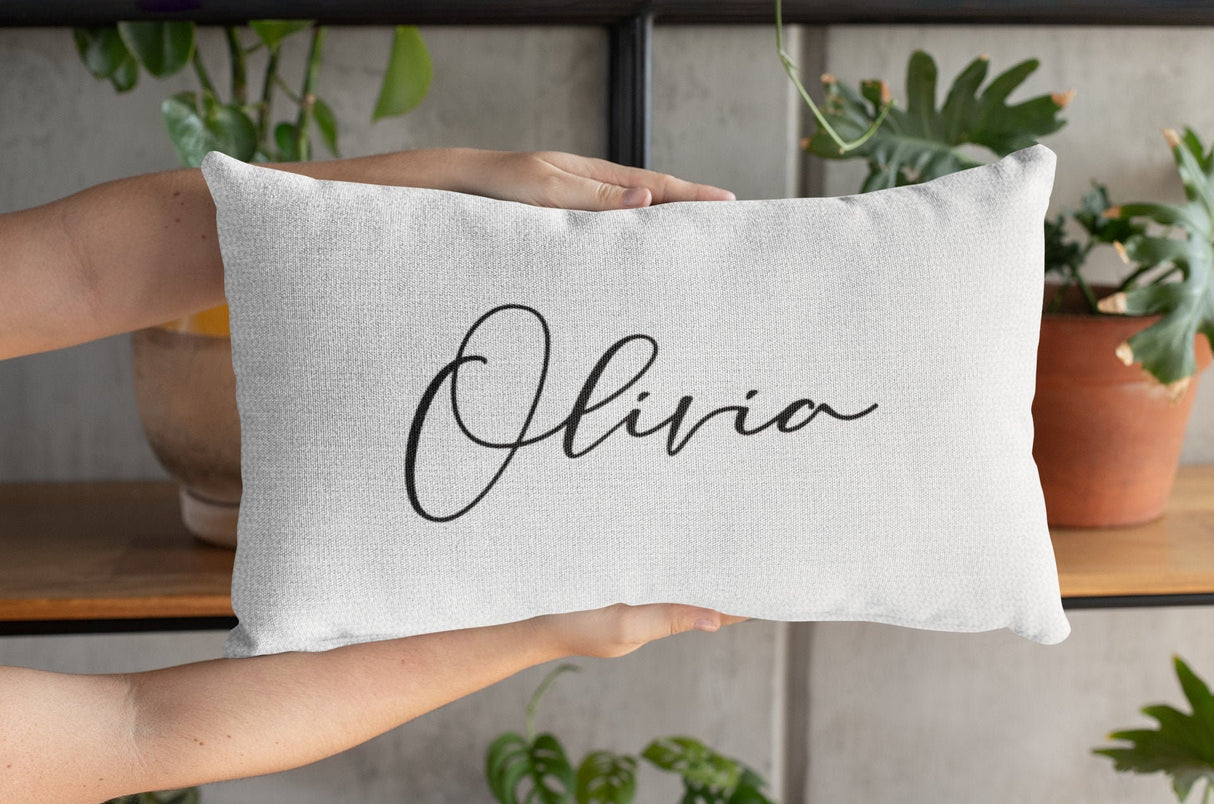 Name Pillow Cover, Personalized Name Pillowcase, Custom Pillow Cover, Custom Lumbar Pillows, Baby Name Pillowcases, Name Pillowcase - Arria Home