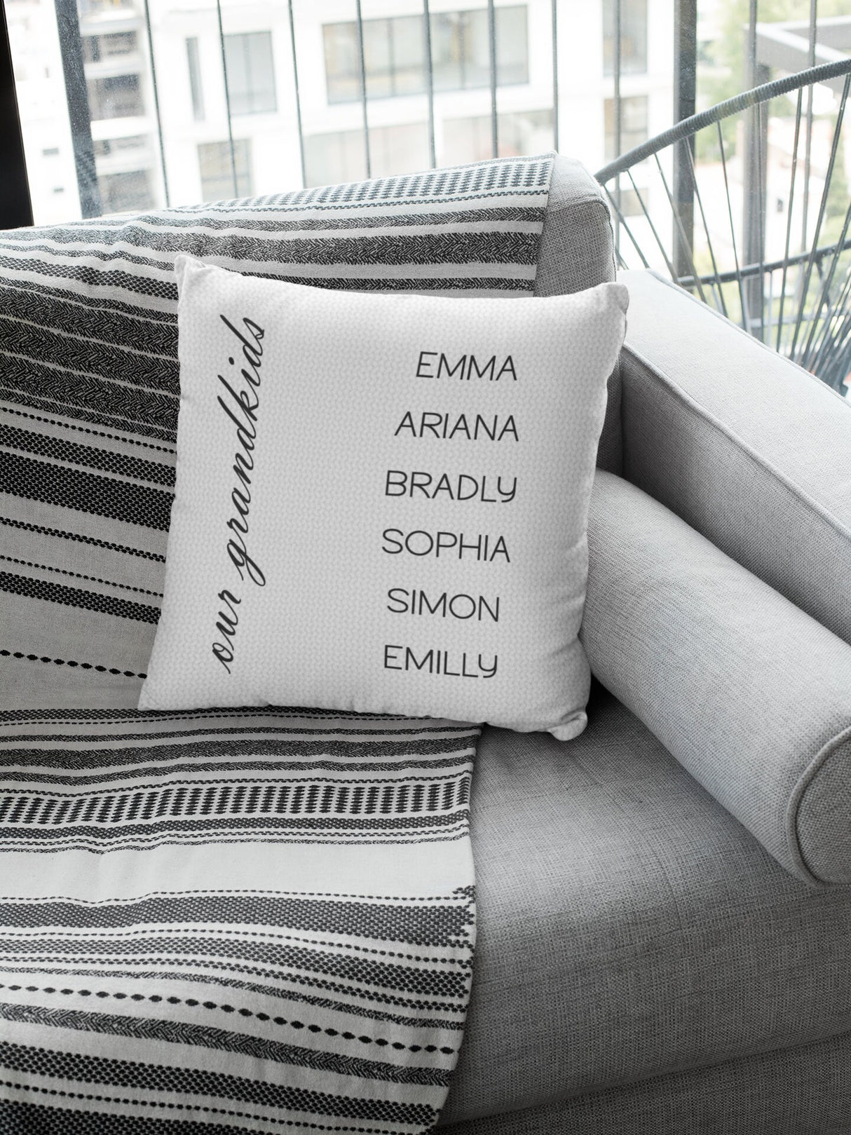 Grandma Gift, Grandma Pillowcase, Nana Pillow Covers, Grandparent Gifts, Custom Family Pillow, Custom Pillow, Kids Name Pillow - Arria Home