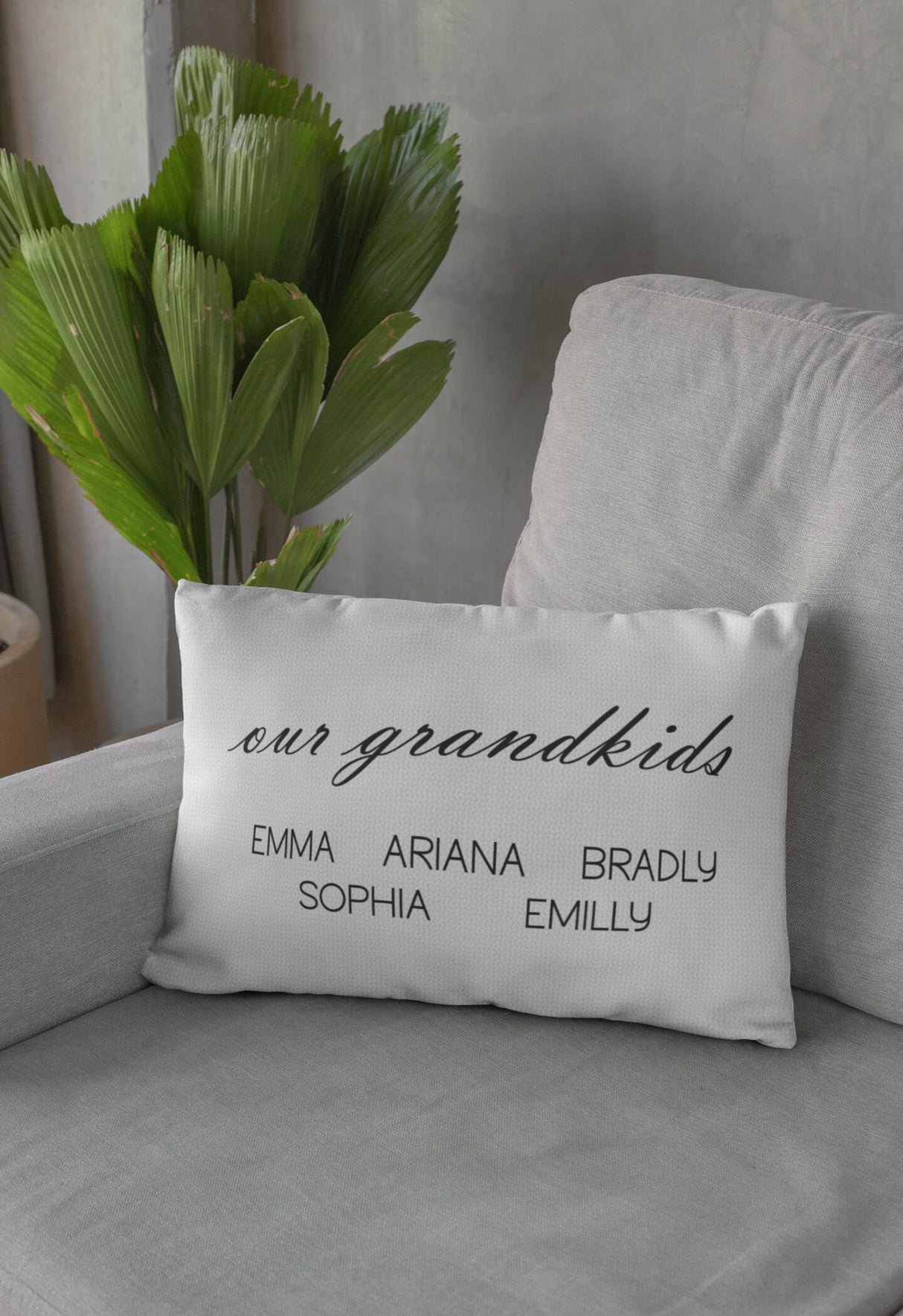 Grandma Gift, Grandma Pillowcase, Nana Pillow Covers, Grandparent Gifts, Custom Family Pillow, Custom Pillow, Kids Name Pillow - Arria Home