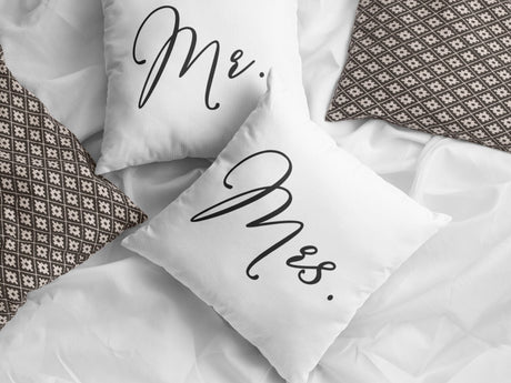 Custom Pillow Covers, Wedding Gift, Family Pillow Cases, Mr And Mrs Pillow, Bridal Pillow, Engagement Gift, Housewarming - Arria Home