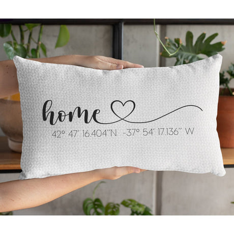 Home Coordinates Pillow, Housewarming Gift, New Home Gift, Home Pillow Covers, Personalized Pillows, Custom Pillow Cases, House Warming - Arria Home