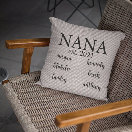 Nana Mothers Day Pillow, Grandma Pillow Covers, Nana Gift, Gift For Grandma, Grandmother Gift, Personalize Pillow, Gift From Grand Kids - Arria Home