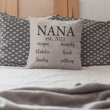 Nana Mothers Day Pillow, Grandma Pillow Covers, Nana Gift, Gift For Grandma, Grandmother Gift, Personalize Pillow, Gift From Grand Kids - Arria Home