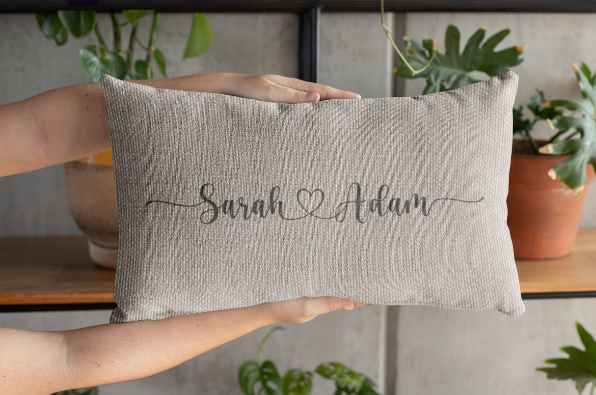 Personalize Pillow Case, Couple Pillowcase, Custom Pillow Covers, Gift for Her, Love Pillow, Couple Name Pillow, Personalized Cushion Cover - Arria Home