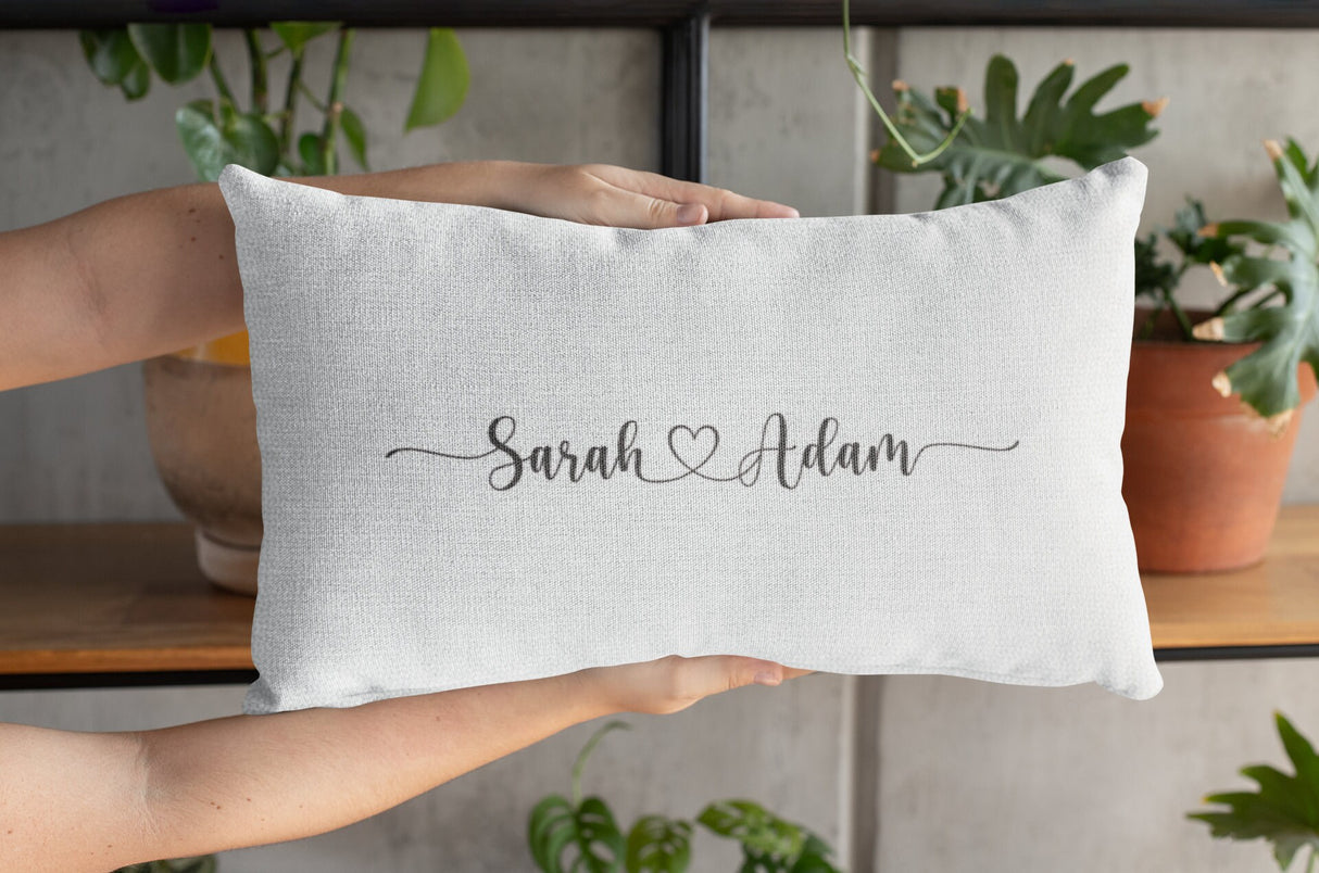 Personalize Pillow Case, Couple Pillowcase, Custom Pillow Covers, Gift for Her, Love Pillow, Couple Name Pillow, Personalized Cushion Cover - Arria Home