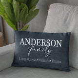 Personalize Family Pillow, Custom Pillow Covers, Family Pillow Cases, Last Name Pillow, Family Names Pillow, Family Gifts, Housewarming Gift - Arria Home