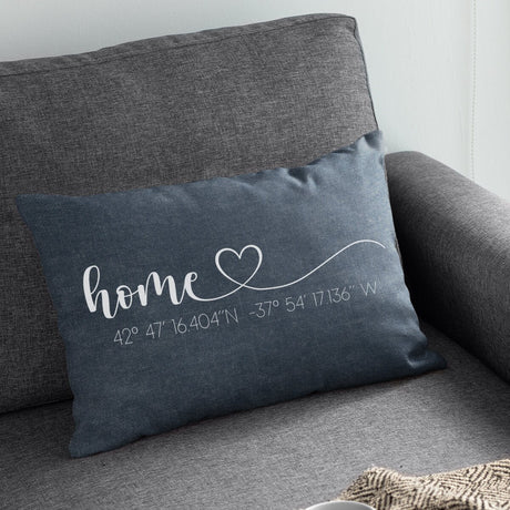 Home Coordinates Pillow, Housewarming Gift, New Home Gift, Home Pillow Covers, Personalized Pillows, Custom Pillow Cases, House Warming - Arria Home