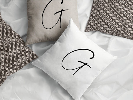 Initial Pillow Case, Initial Pillow Cover, Personalized Letter Pillow , Monogram Pillow, Wedding Gift, Housewarming Gift, Custom Pillow - Arria Home