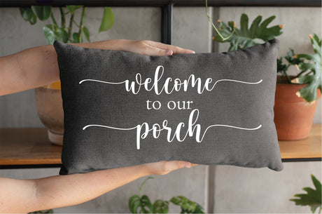 Porch Life Pillow, Porch Pillow Covers, Bench Pillows, Outdoor Pillows, Farmhouse Decor Pillow Covers, Welcome To Our Porch Pillow - Arria Home