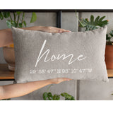 Home Pillow, Coordinate Pillow Covers, New Home Gift, First Home Pillow, Home Coordinates Pillow, Housewarming Gift, Personalize Pillow Case - Arria Home