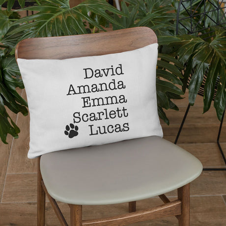 Family Names Pillow, Name Pillow Cover, Family Cushion, Custom Family Names Pillow, Family Pillow Covers, New Home Gift, Family Pillow Case - Arria Home