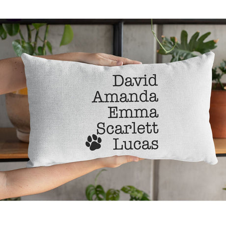 Family Names Pillow, Name Pillow Cover, Family Cushion, Custom Family Names Pillow, Family Pillow Covers, New Home Gift, Family Pillow Case - Arria Home