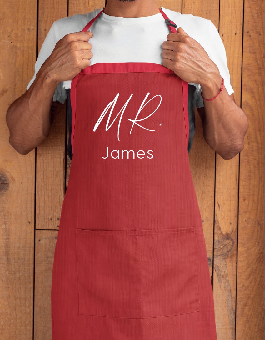 Custom Apron, Mr. and Mrs.Apron, Personalized Apron, Personalised Apron, Apron for Man, Apron, Customized Apron, Personalized Gift - Arria Home