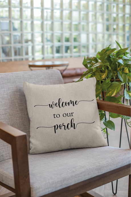 Porch Life Pillow, Porch Pillow Covers, Bench Pillows, Outdoor Pillows, Farmhouse Decor Pillow Covers, Welcome To Our Porch Pillow - Arria Home