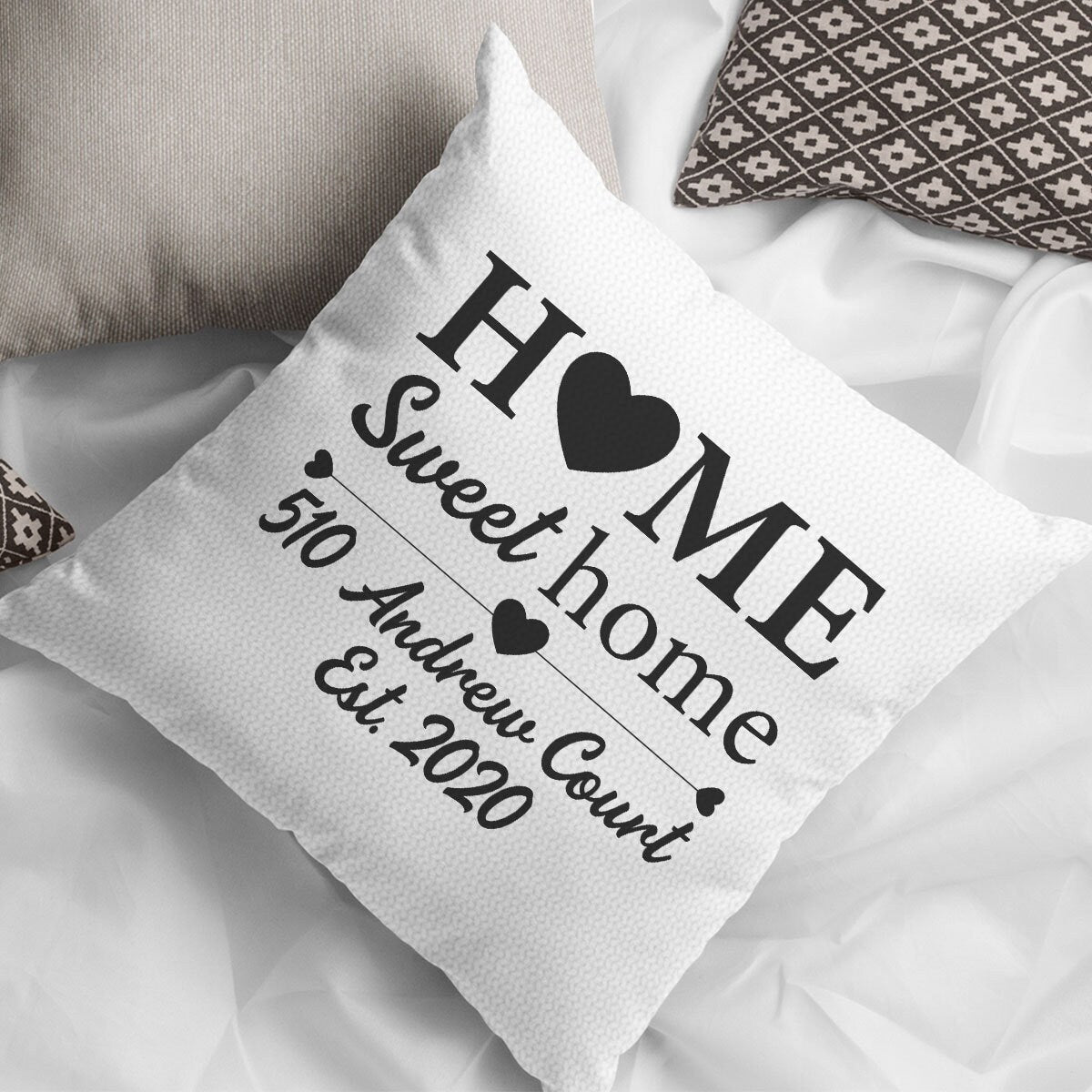 Housewarming gift, Home Pillowcase, Home Address Pillow, Personalize Pillow, New Home Pillow, Sweet Home Pillow, Sweet Home Pillow Cover - Arria Home