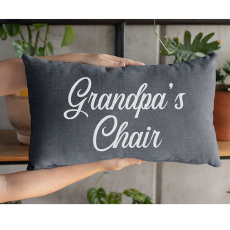 Grandparents Gift Pillow, Grandpa's Chair Pillow, Grandpa Gift Idea, Grandfather Custom Pillow Cover, Personalize Pillow, Fathers Day Pillow - Arria Home