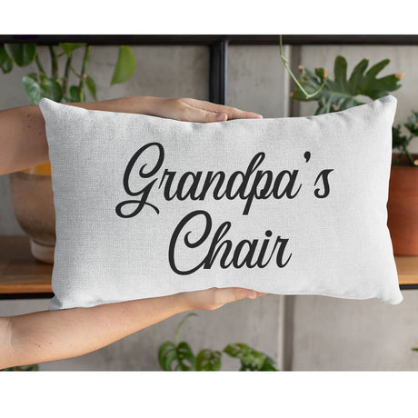 Grandparents Gift Pillow, Grandpa's Chair Pillow, Grandpa Gift Idea, Grandfather Custom Pillow Cover, Personalize Pillow, Fathers Day Pillow - Arria Home