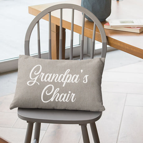 Grandparents Gift Pillow, Grandpa's Chair Pillow, Grandpa Gift Idea, Grandfather Custom Pillow Cover, Personalize Pillow, Fathers Day Pillow - Arria Home