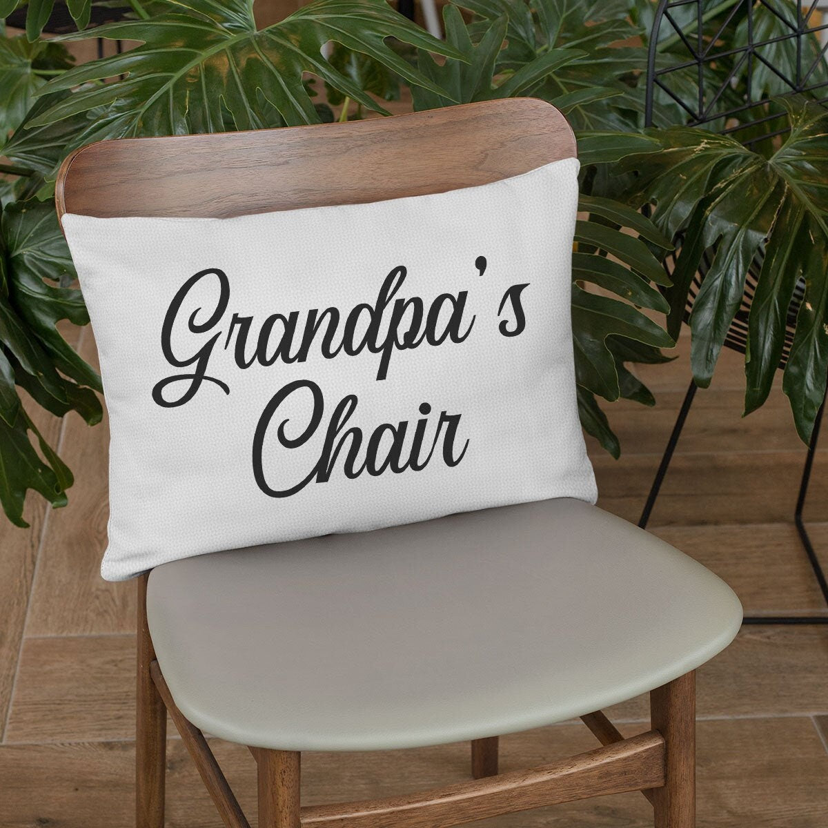 Grandparents Gift Pillow, Grandpa's Chair Pillow, Grandpa Gift Idea, Grandfather Custom Pillow Cover, Personalize Pillow, Fathers Day Pillow - Arria Home