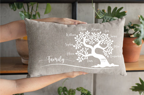 Personalize Family Pillow, Family Pillow Case, Family Reunion, Family Name Pillow, Custom Pillow Case, Personalize Pilllow,Family Tree - Arria Home