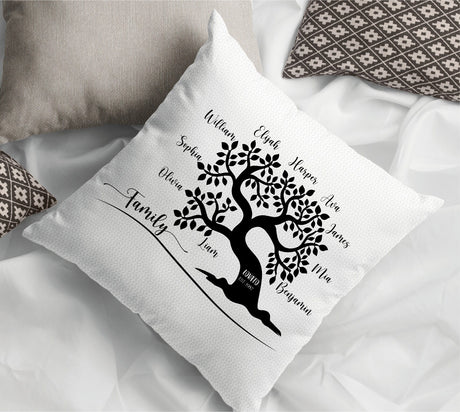 Personalize Family Pillow, Family Pillow Case, Family Reunion, Family Name Pillow, Custom Pillow Case, Personalize Pilllow,Family Tree - Arria Home