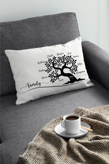 Personalize Family Pillow, Family Pillow Case, Family Reunion, Family Name Pillow, Custom Pillow Case, Personalize Pilllow,Family Tree - Arria Home