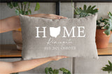 Personalize Home State Pillow, Home State Cushion, Housewarming Gift, New Home Gift, Custom Pillowcase, Home Decor, House Throw Pillow Cover - Arria Home