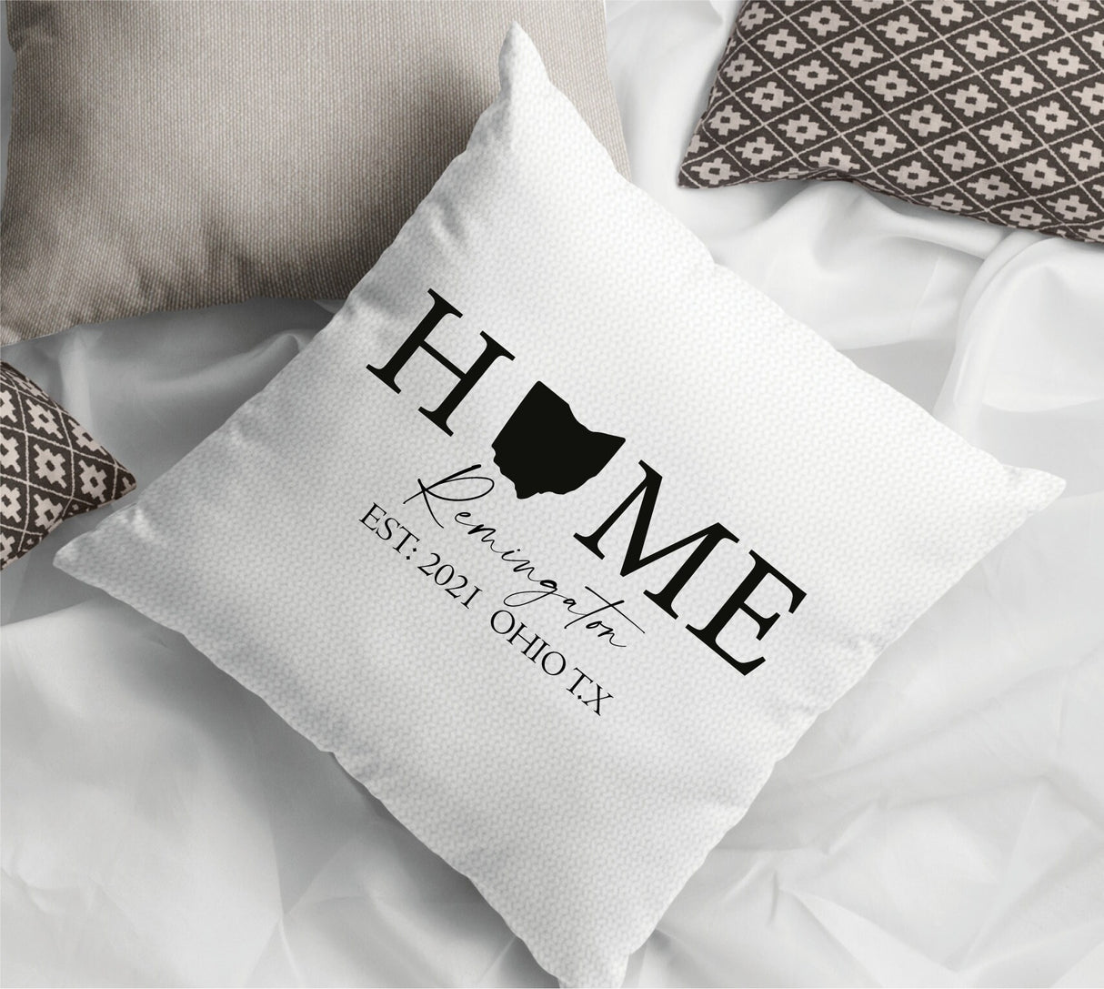 Personalize Home State Pillow, Home State Cushion, Housewarming Gift, New Home Gift, Custom Pillowcase, Home Decor, House Throw Pillow Cover - Arria Home