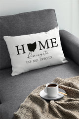 Personalize Home State Pillow, Home State Cushion, Housewarming Gift, New Home Gift, Custom Pillowcase, Home Decor, House Throw Pillow Cover - Arria Home