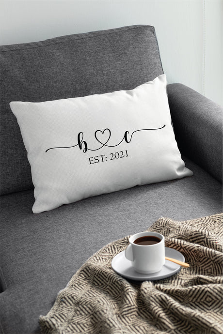 Personalize Pillow, Anniversary Pillow, Wedding Gift, Couple Pillow Cover, New Wedding Pillow, Newlywed Pillow, Couple Name Pillow - Arria Home